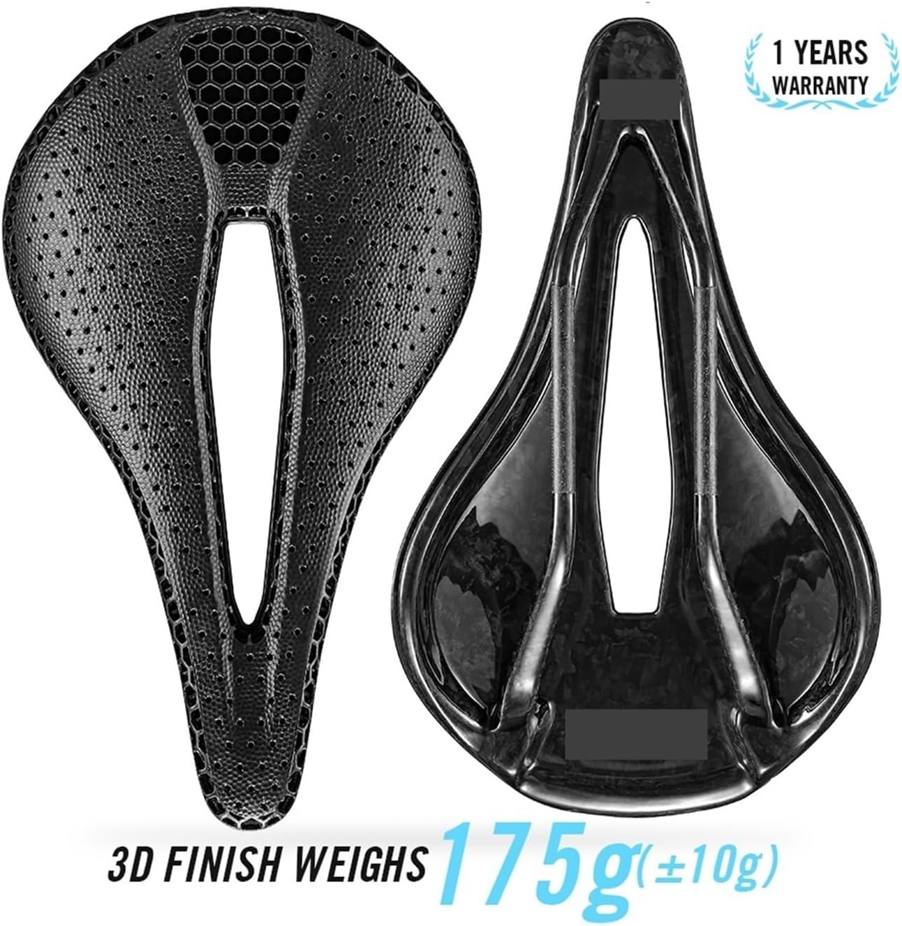 3D Printed Carbon Bike Saddle - 130g Ultralight, 145/155mm Sizes, 7 * 9 Rails, Perfect for Triathlon, Road, MTB & Gravel Cycling