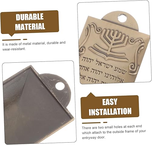 Miniatura 4 de IMIKEYA 6 juegos de aleación hebrea granada mezuzah bronce para artesanía de metal puerta puerta caso Judaica hombres bendiga moderno de tono judío