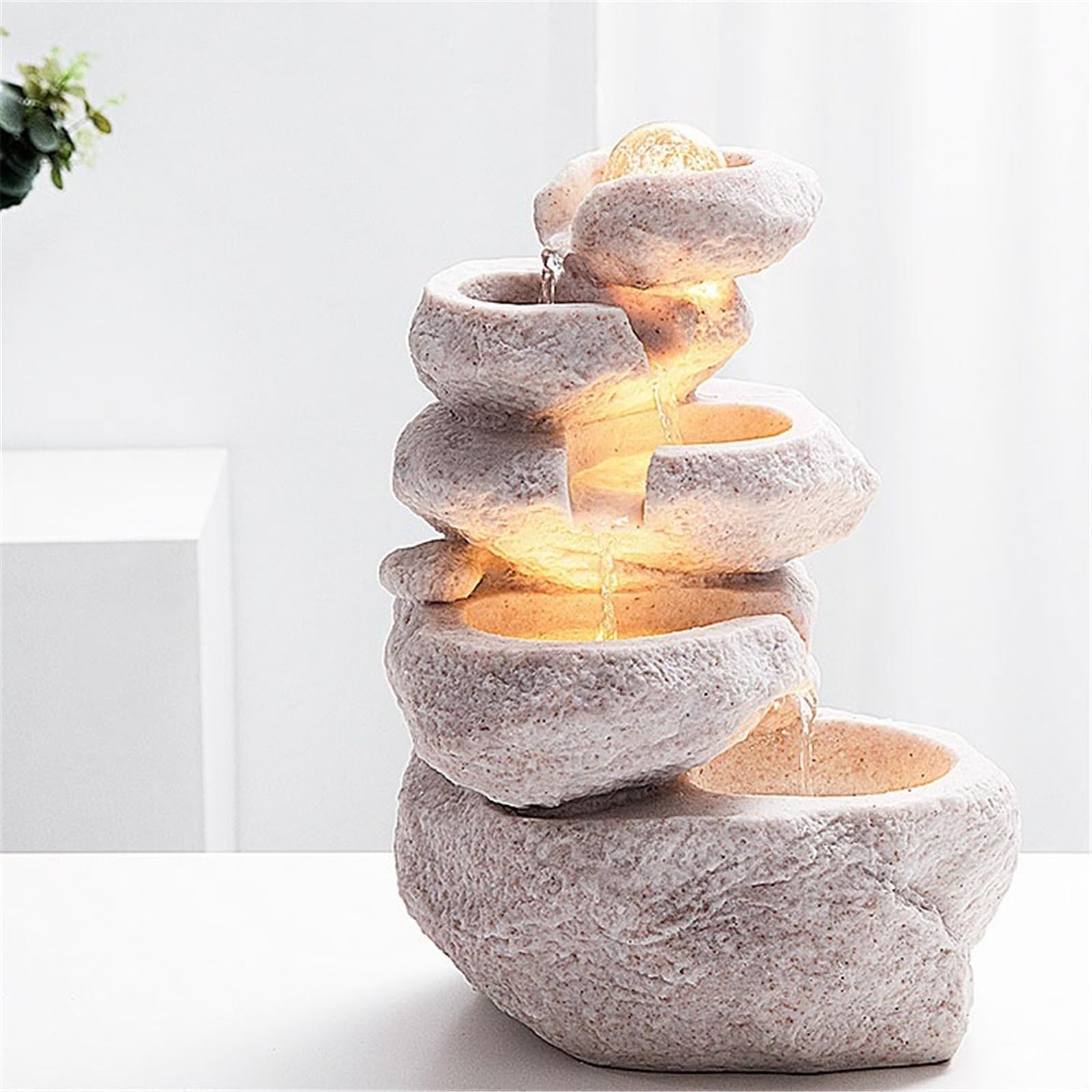 Fuente De Mesa, Fuente De Agua En Cascada para Mesa, Elemento De Cascada para Meditación, Feng Shui