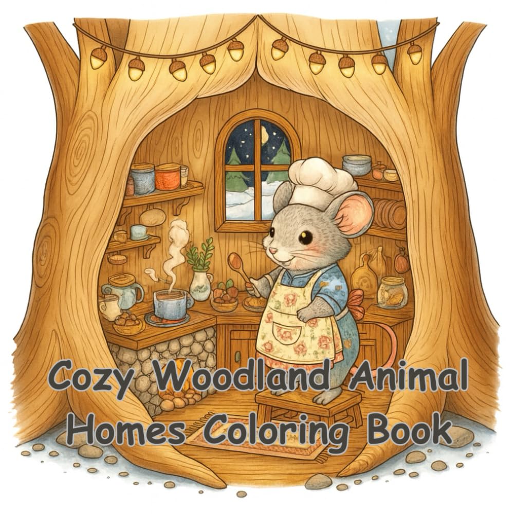 Cozy Woodland Animal Homes Coloring Book: Heartwarming Forest Animals in Cozy Miniature Homes for Relaxation & Stress Relief (Cozy Critter Collection)