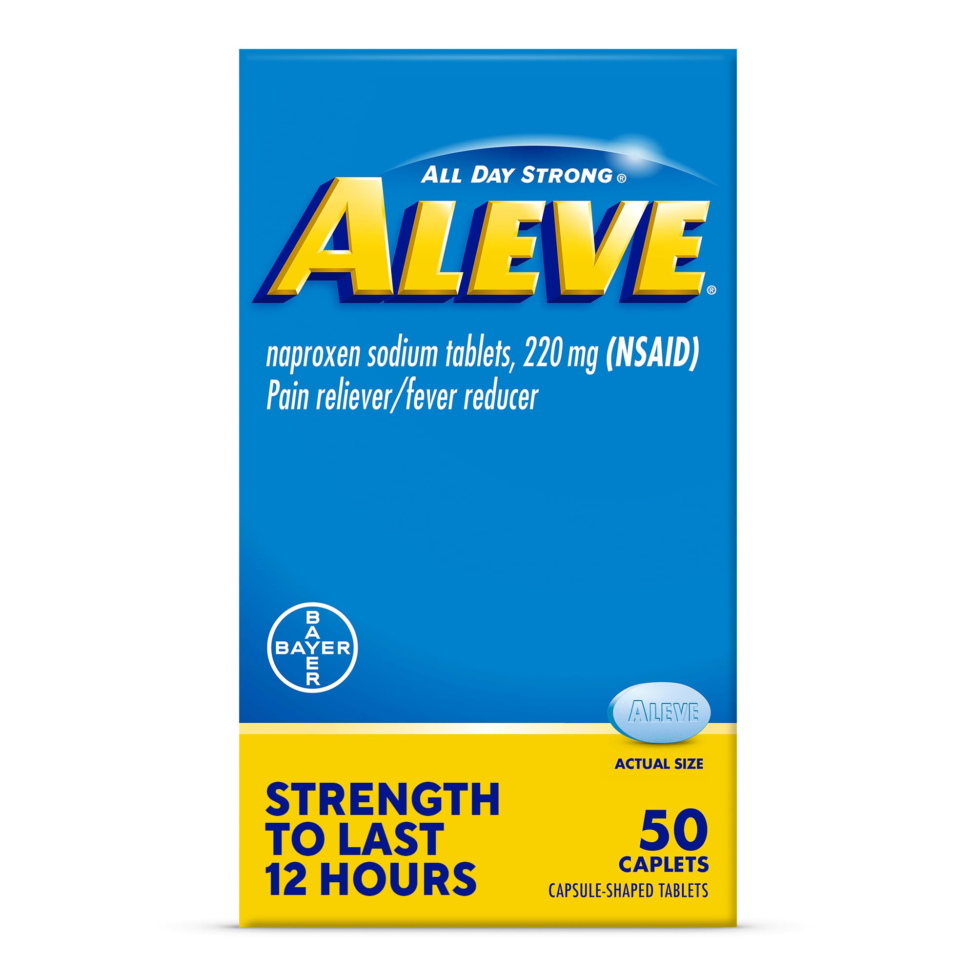 Aleve Pain Relief Naproxen Sodium Caplets ‐ 50 Count