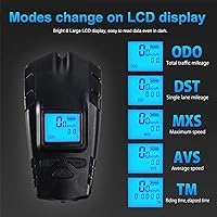 Vista 4 de VLOXO Velocímetro de bicicleta con juego de luces de bicicleta, IP65 impermeable cuentakilómetros de bicicleta con cuerno LED delantera y trasera