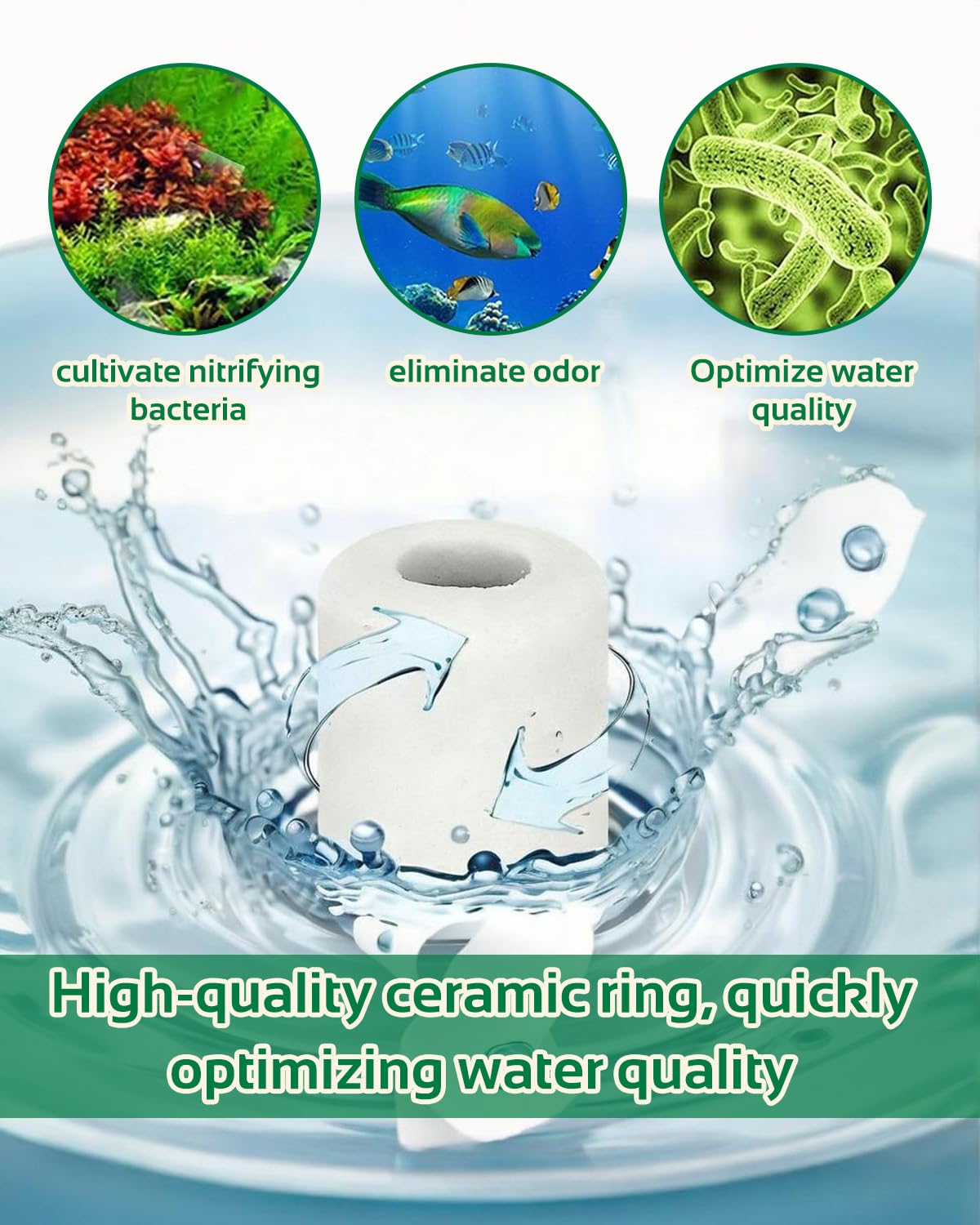 Materiale filtrante per acquari 500 g tubi e anelli in ceramica