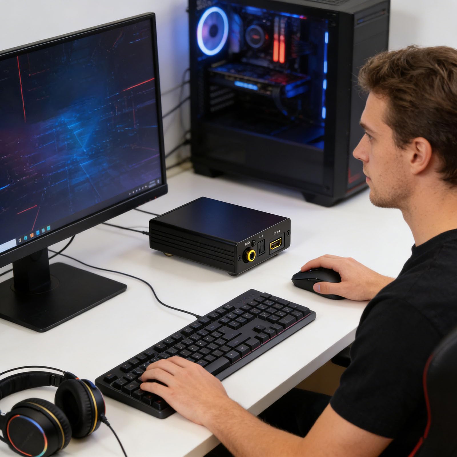 Interfaces digitales de ruido, tarjeta de sonido USB con fuente de alimentación de 3 grupos, condensadores estables, alimentación externa, USB digital a analógico