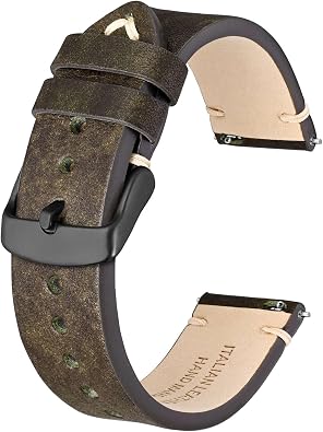 BSIONSTRAP Antique Watch Bands for Men, Italian Leather, Quick Release Watch Straps, Compatible with Watch Lug Width 18mm 20mm 22mm