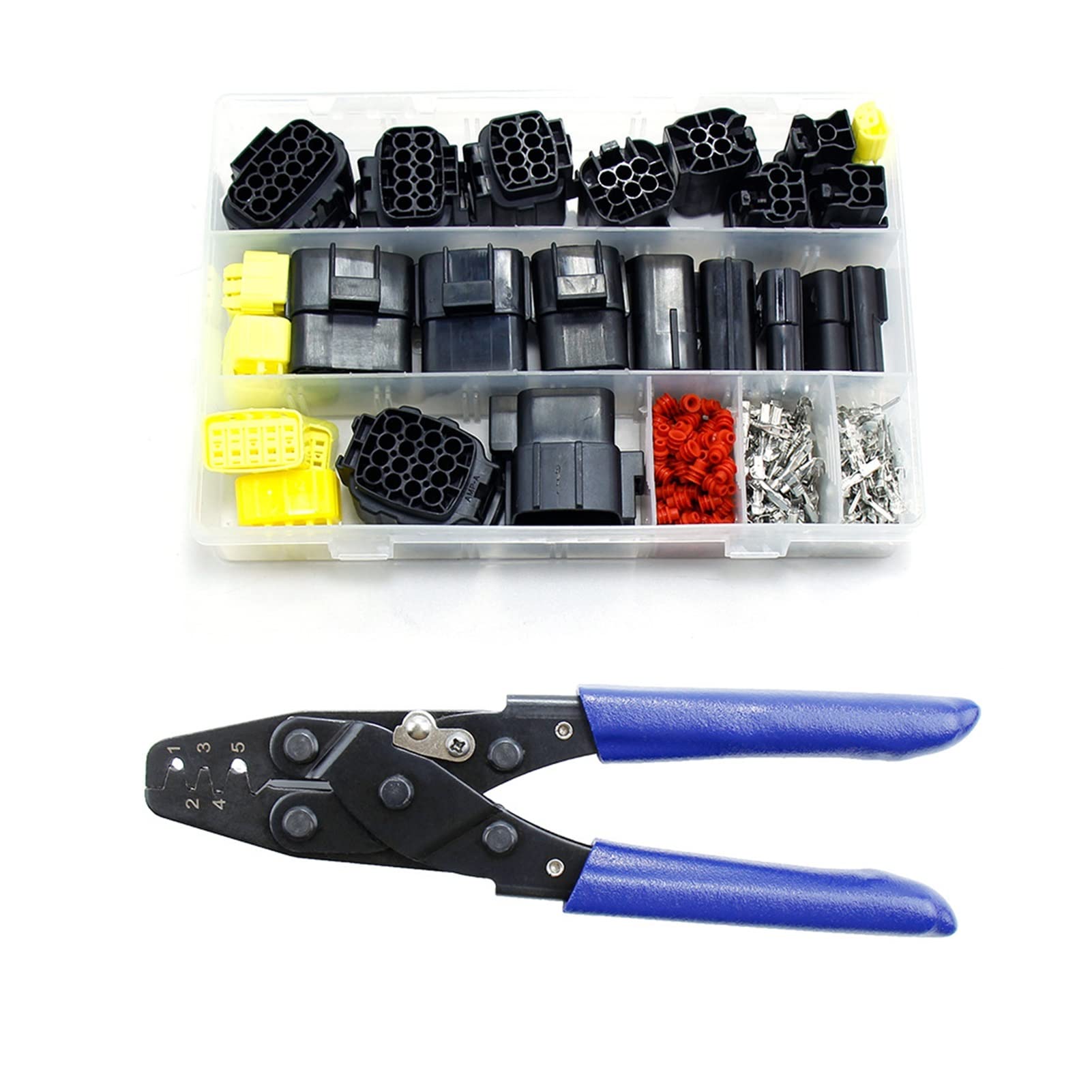 Kit di connettore del cavo elettrico serie da 1,8 mm con guarnizioni in gomma 1/2/4/4/6/8/10/12/16 PIN PIN AUTO AUTO Impermeabile Plug Imbracatura (Color : 70x16Y 284pcs QC)