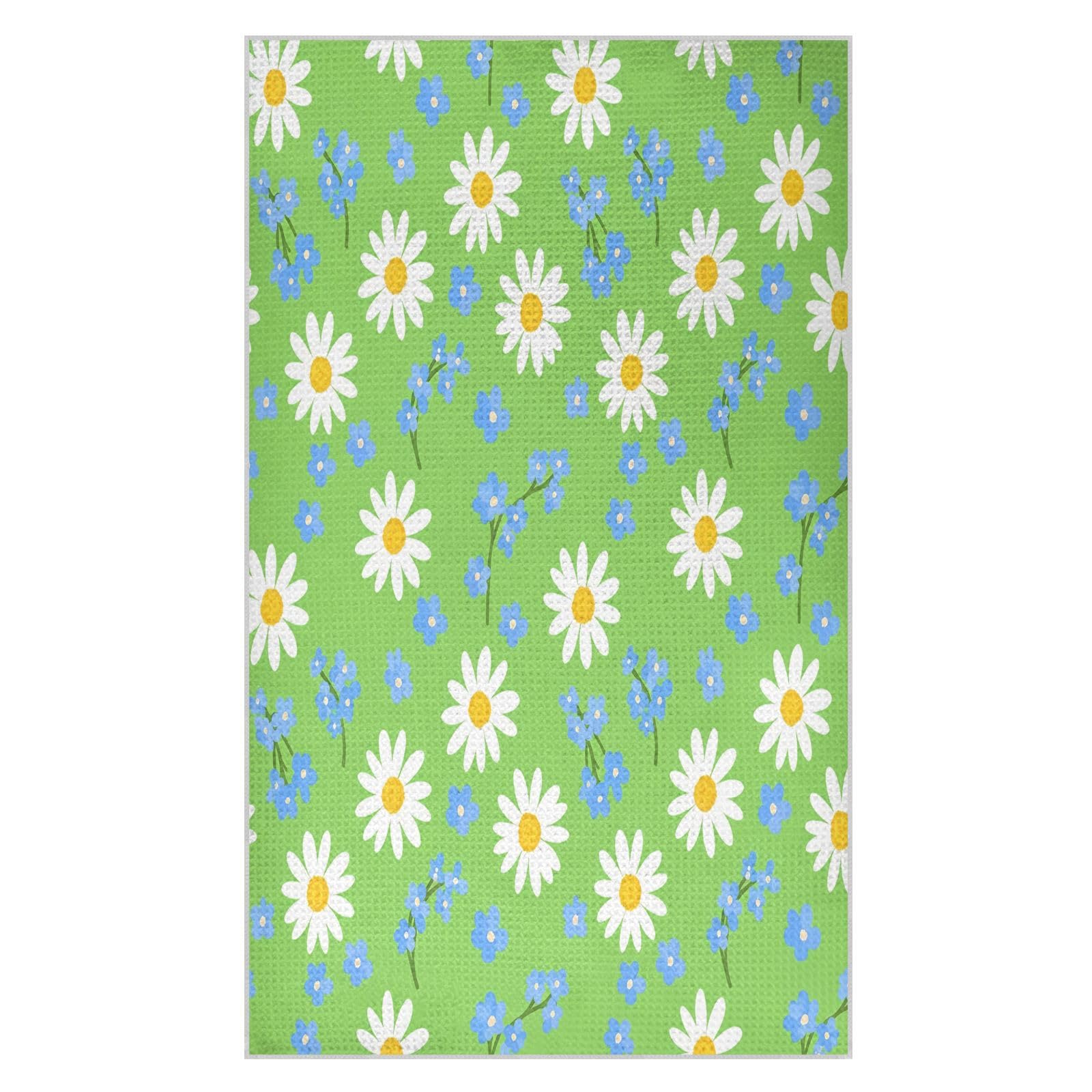 BURSTDDY Daisies Kitchen Towels,Absorbent Dish Towels 2 Pack