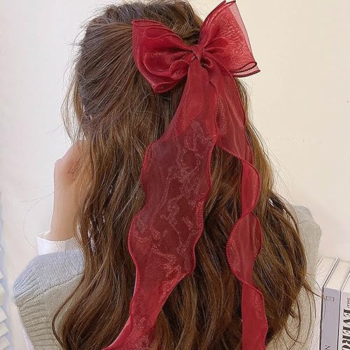 Miniatura 4 de 8 lazos de coqueta para mujer, pinzas grandes para el pelo, pasador francés, cinta de lazo grande para mujeres y niñas