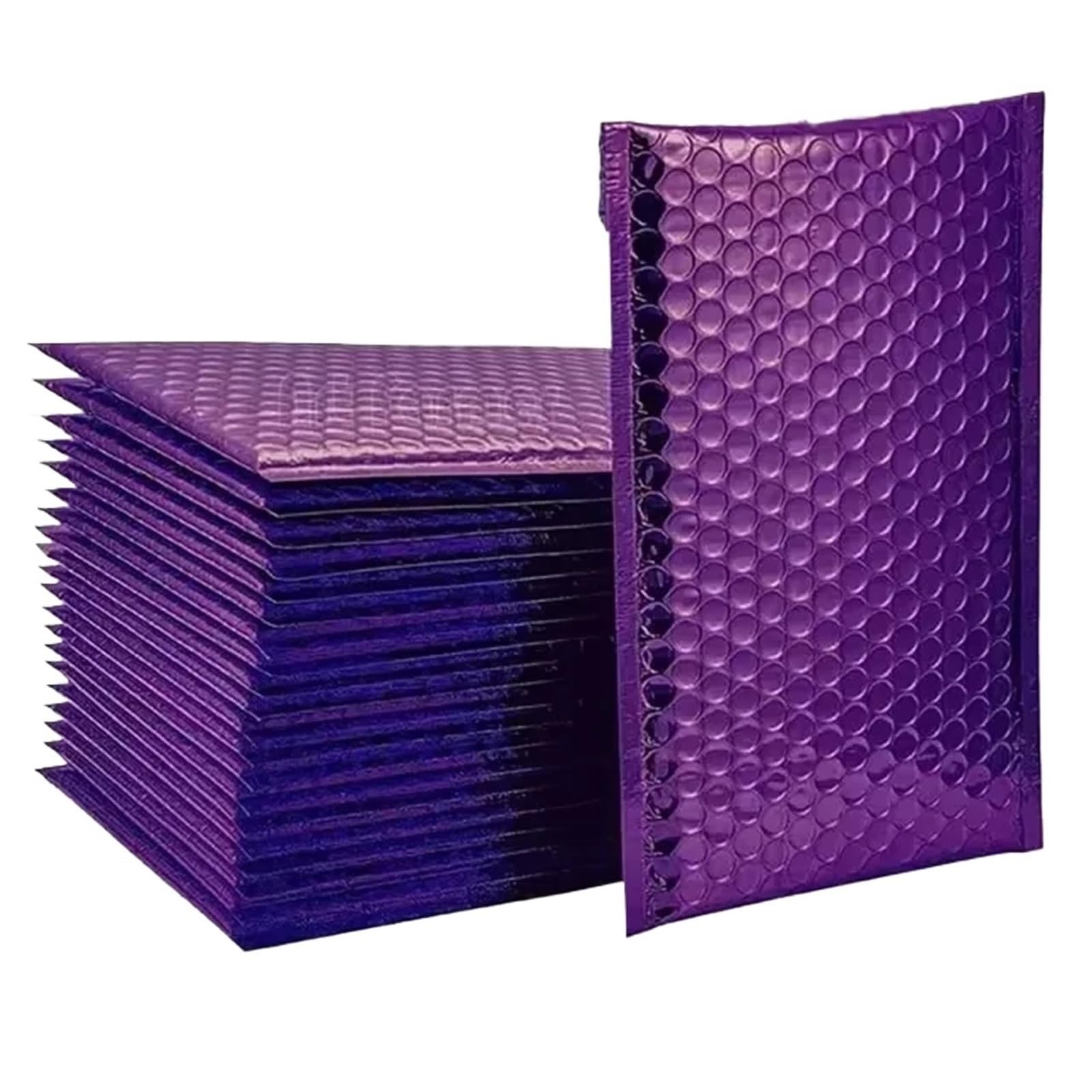 Buste imbottite Laser Gold da 100 pezzi metallizzate | Buste imbottite in poliestere impermeabili, cuscino autosigillante(Purple-Laser,13*15cm)