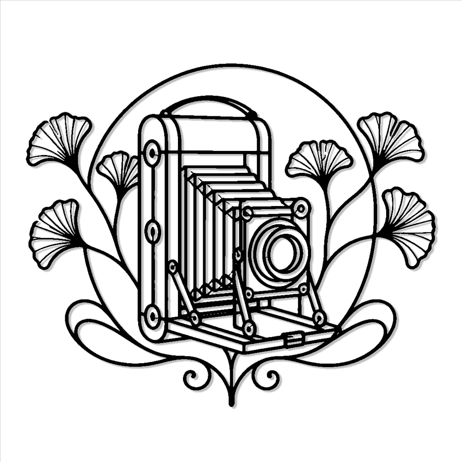 Vintage Folding Camera Metal Wall Art WallArt Decor Metal Outdoor Decor Metal Signs Artwork Whimsical Exquisite Wall Decoration For Living Room Office Bedroom 12in