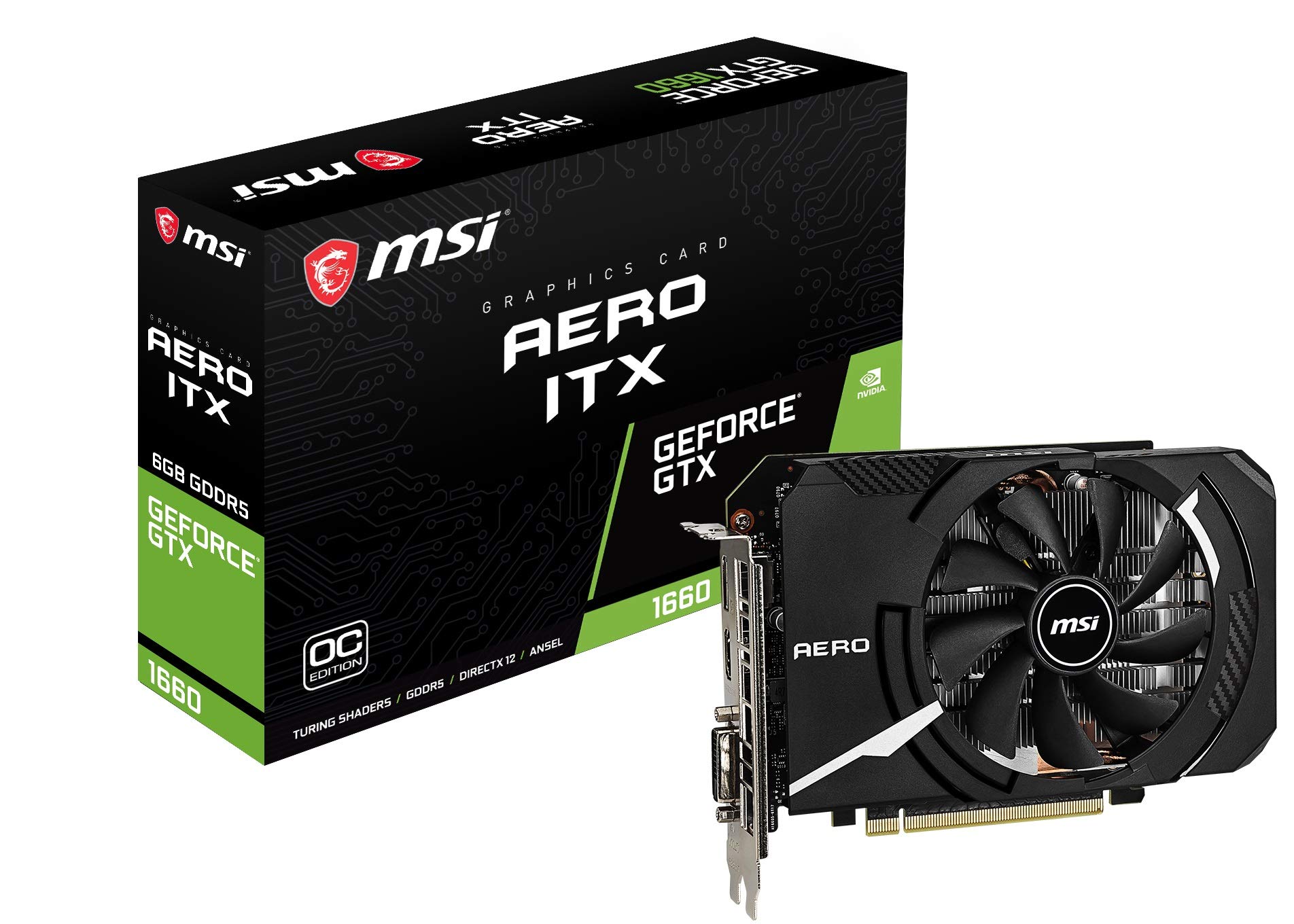 グラフィックボード・グラボ・ビデオカード msi GeForce GTX1660 aero itx 6g of Amazon | MSI GeForce GTX 1660 AERO ITX 6G OC グラフィックスカード