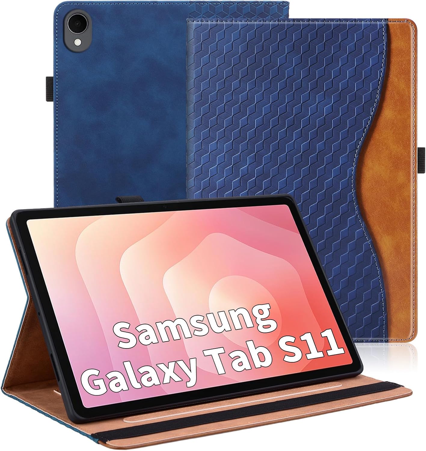 Case for Samsung Galaxy S11 11 inch 2025 (SM-X730/SM-X736B) Business PU Leather Folio Protective, Multi-Angle Viewing Stand with Card Slot Pockets for Galaxy S11 Man Woman, Blue