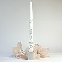 Vista 7 de Vela de bautismo personalizada, concha bautismal, ángel de madera grabada, juego de caja de regalo, celebración religiosa, bautizo, confirmación