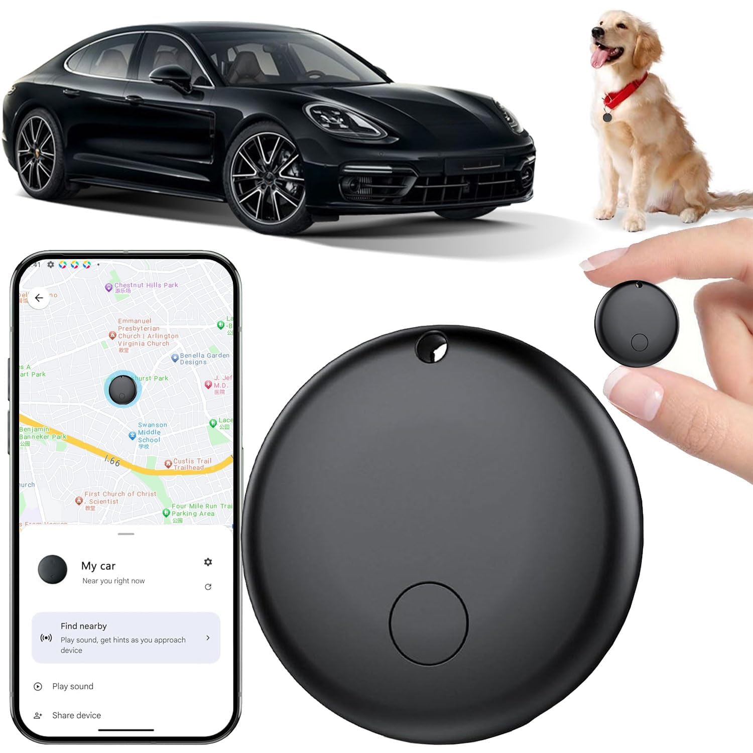 GPS Tracker for Vehicles Android, Hidden Tracking Device for Vehicles, Car Tracker No Subscription Work with Find My, Smart Tag with Audio for Kids, Key, Dogs, Luggage, Bag (6)-image-13