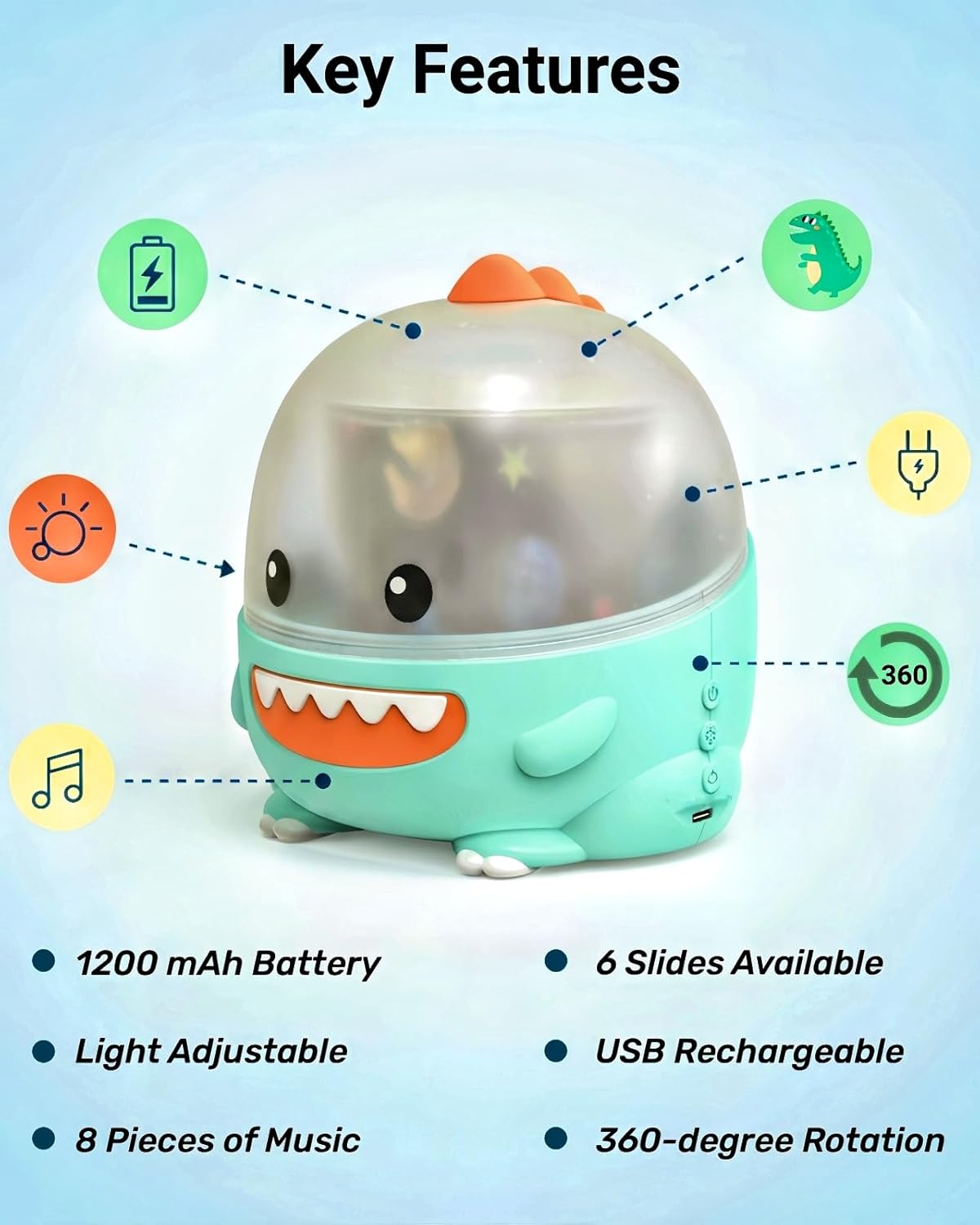 Dinosaur Toys for Kids 3-5, Dino Projector Baby Toys 6 to 12 Months, Christmas Birthday Party Xmas Gifts for 1-12 Year Olds Boys Girls Toys, Baby Toddler Children Kids Bedroom Decor