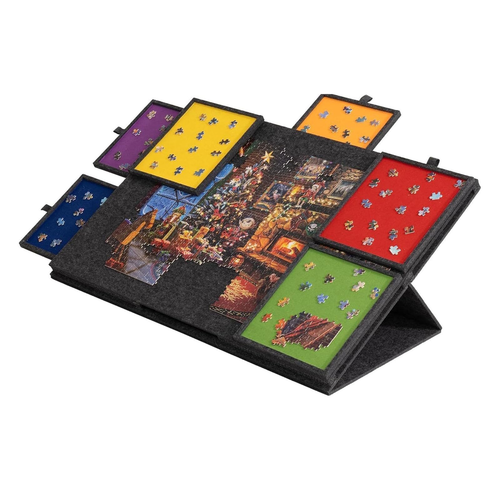 Tilting Jigsaw Puzzle Board with 6 Drawers and Cover Stand 1000 Pieces