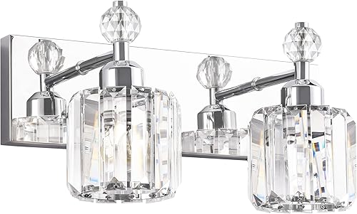 Miniatura 47 de PRESDE Luz de Tocador de Baño de 3 Luces con Cristal, Cromo, Modernas Luces de Baño para Espejo, Lámpara de Pared para Dormitorio, Recámara, Pasillo