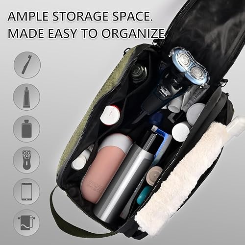 Miniatura 2 de Dinictis Neceser táctico, kit Dopp, bolsa de aseo de viaje para hombres, bolsa de afeitar resistente al agua, se adapta al cuidado de la piel