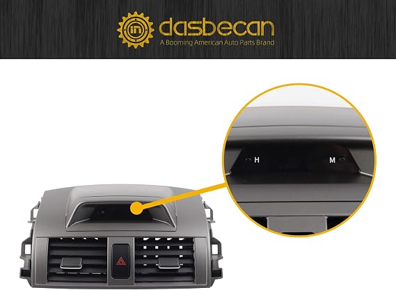 Dasbecan Center Dash A/C Outlet Air Vent Panel Dasboard with Clock Compatible with Toyota Corolla 2009-2013, AC Vent Trim Bezel Frame Cover, Replaces# 55670-02340 5567002340