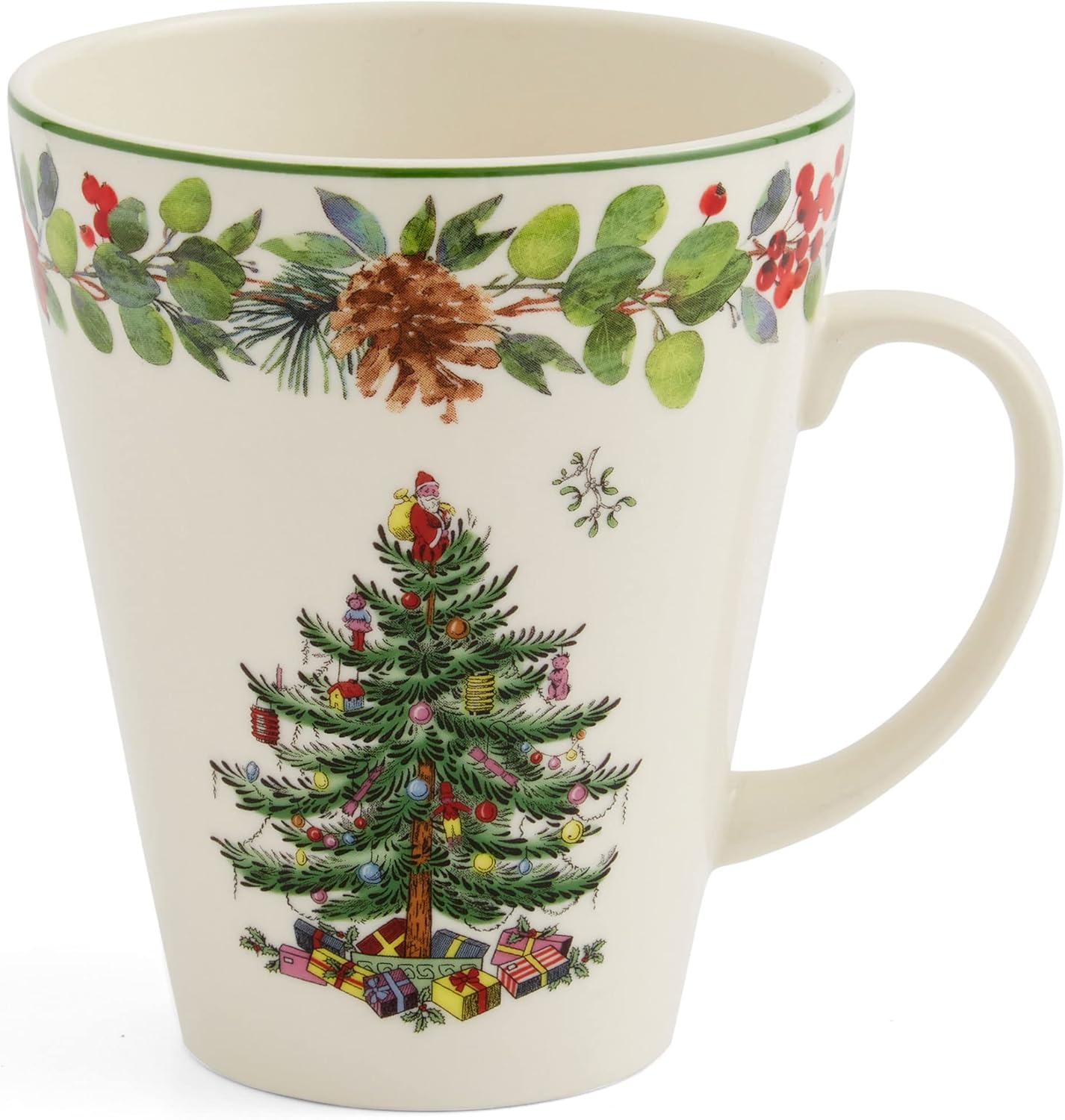 Spode Christmas Tree Mandarin Mug| Measures 14-Ounces| 2022 Annual Mandarin Mug| Holiday Coffee Mugs| Cup for Tea, Hot Cocoa, and Coffee| Dishwasher and Microwave Safe