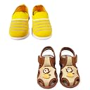 Coolz Kids Chu-Chu Sound Musical Sandals and Shoes Combo (2 Pairs) for Baby Boys and Girls (Yellow and Brown, UK Footwear Size System, Toddler, Age, Medium, 9 Months) gallery image