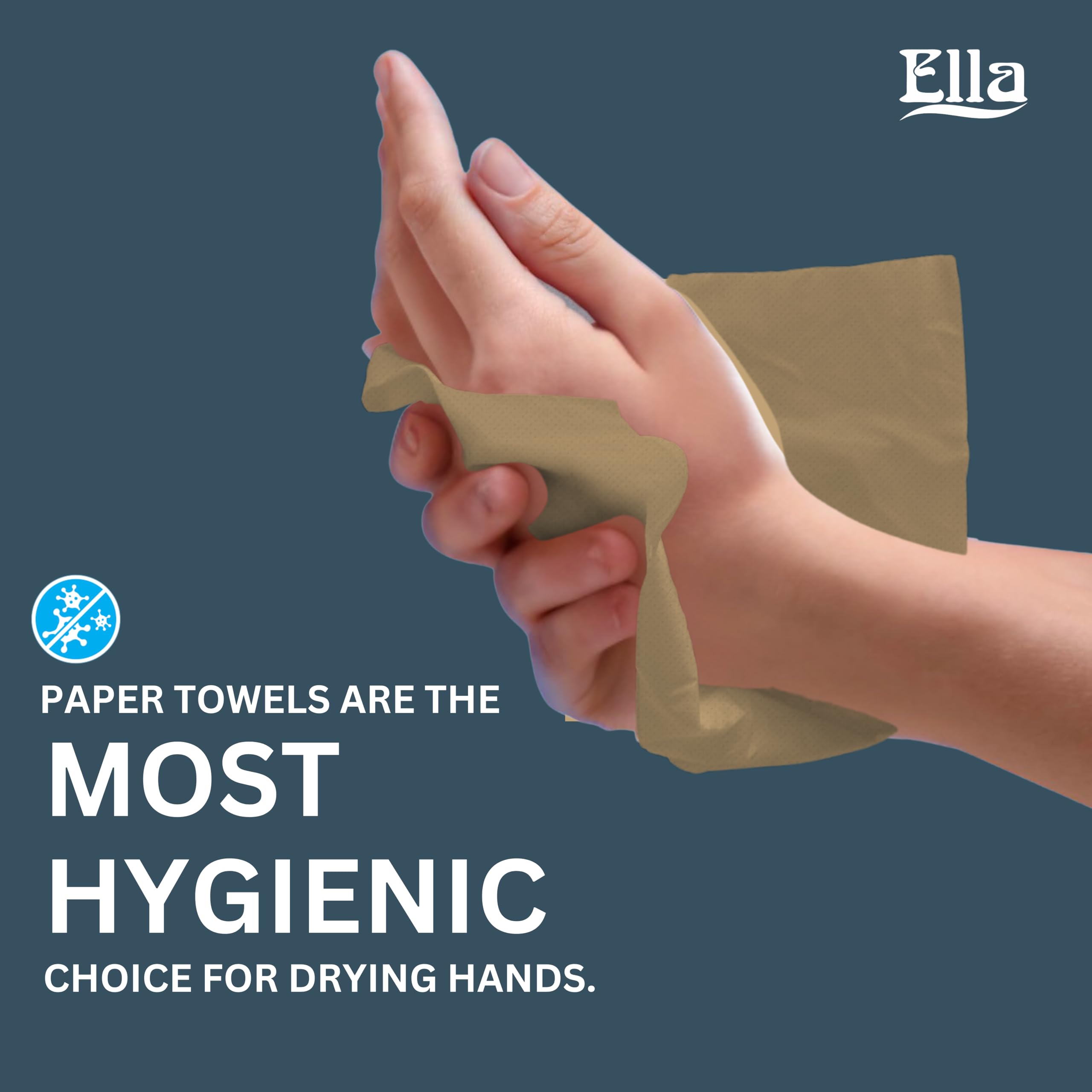 ELLA Brown Multi Fold Tissue Paper I Soft Sustainable Absorbent Durable I Perfect For Commercial Office Home Use I 20 Packs Of 130 Sheets I Free Check Duster Cloth - Image 7 thumbnail