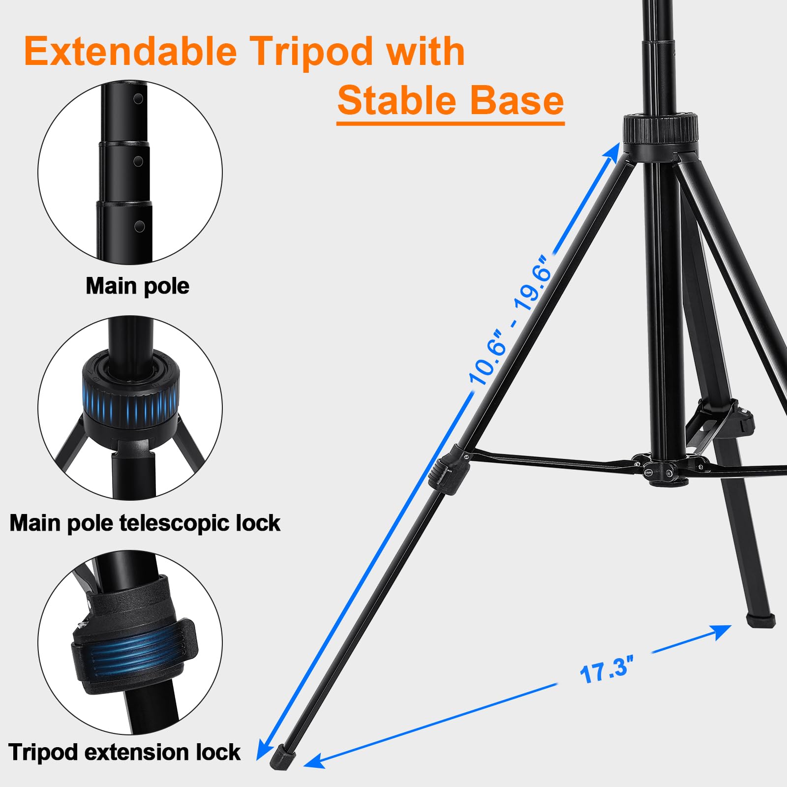 Vlogging-Kit für iPhone, Android, Handy, Gopro-Kamera, 180 cm (70,9 Zoll), automatischer Gesichts-Tracking-Tippod, um 360 Grad drehbar, Selfie-Stick-Stativ, Gestensteuerung