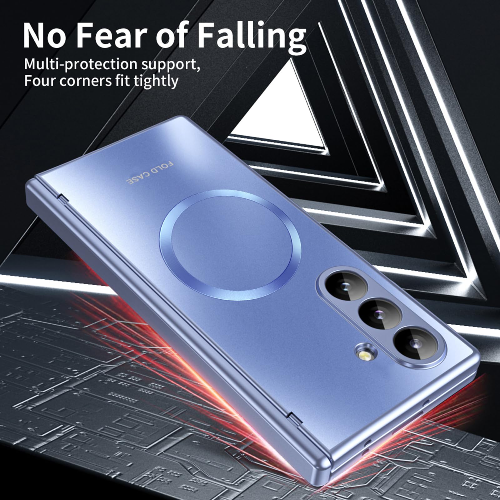 Magnetisch Hülle für Samsung Galaxy Z Fold 8 Ultra, Galvanik Gefrostet