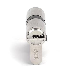 IFAM Cilindro Puertas Start-R, 30x30mm, Leva 15mm, Bombín Cerradura de Seguridad con 6 Pitones de Acero, Incluye 5 Llaves Reversibles, Sistema Antiganzúa y Antitaladro, Perfil Europeo, Acabado Níquel