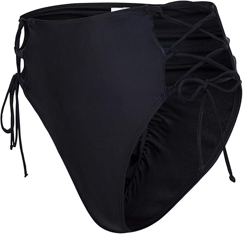 Miniatura 2 de Bragas de bikini de talle alto para mujer, estilo retro, corte alto, con cordones