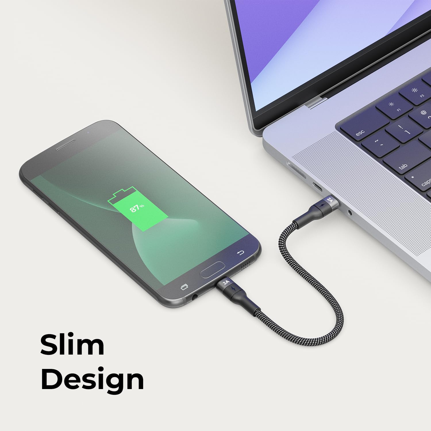 deleyCON 0,15m Krótki Kabel USB-C do Micro-USB - ładowanie i Synchronizacja, Telefon, Smartfon, Tablet, Kamera, Nawigacja, Kontroler itp.