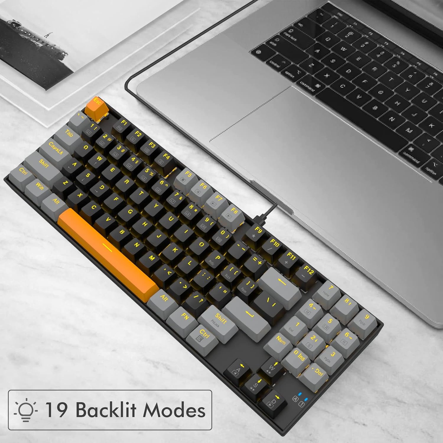 E-YOOSO Z-13 keyboard displaying 19 backlit modes