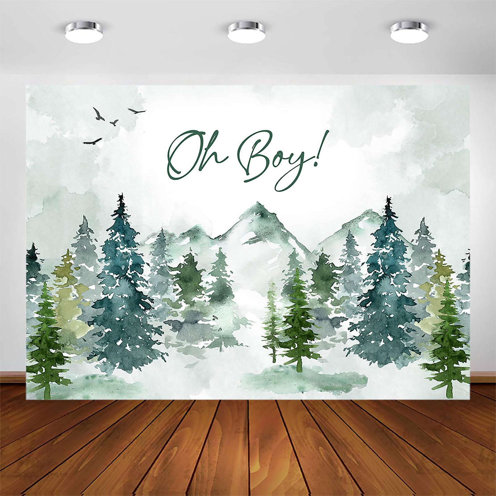 Avezano Oh Boy Backdrop Jungle Woodland Theme Boys Baby Shower Party Decorations Adventure Woodland Photography Background Forest Party Decorations Photo Booth Props (7x5ft)