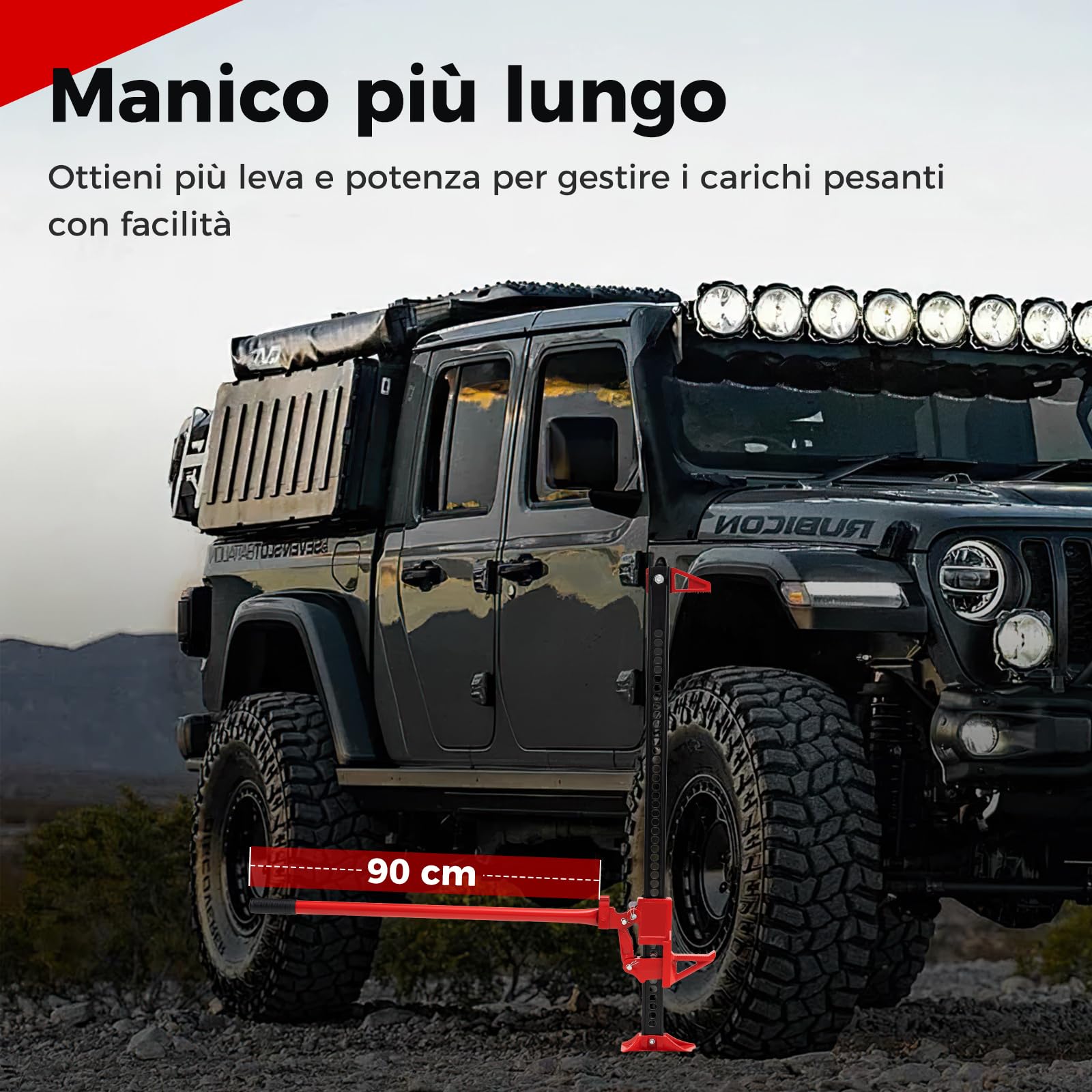 COSTWAY Cric per Auto a Cremagliera, Capacità di Sollevamento di 3000 kg, Cric di Sollevamento Pesante per Auto, Camion, Jeep, Quad, UTV e SUV