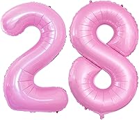 Vista 400 de GOER Globos con el número 80 para decoraciones de fiesta de cumpleaños número 80, globos de helio de aluminio jumbo de 42 pulgadas para 80 Oro rosa