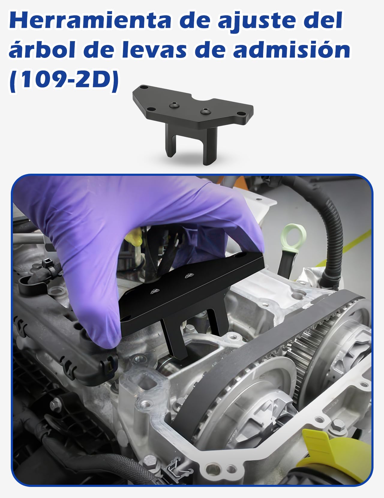 Herramienta de sincronización de Motor, Kit Completo de 7 Piezas de Acero al Carbono para Citroen Peugeot Opel 1.2L PureTech VVT GDI con Herramientas 109-2C 109-2D G-0109-6