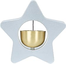 TOPIKEドアベル 玄関チャイム マグネット ドアチャイム 真鍮 ドア鈴 玄関 鈴 玄関ベル 壁掛け 両面テープ付 取付簡単 ホーム用 店舗用 引き戸 プレゼント 星-silver