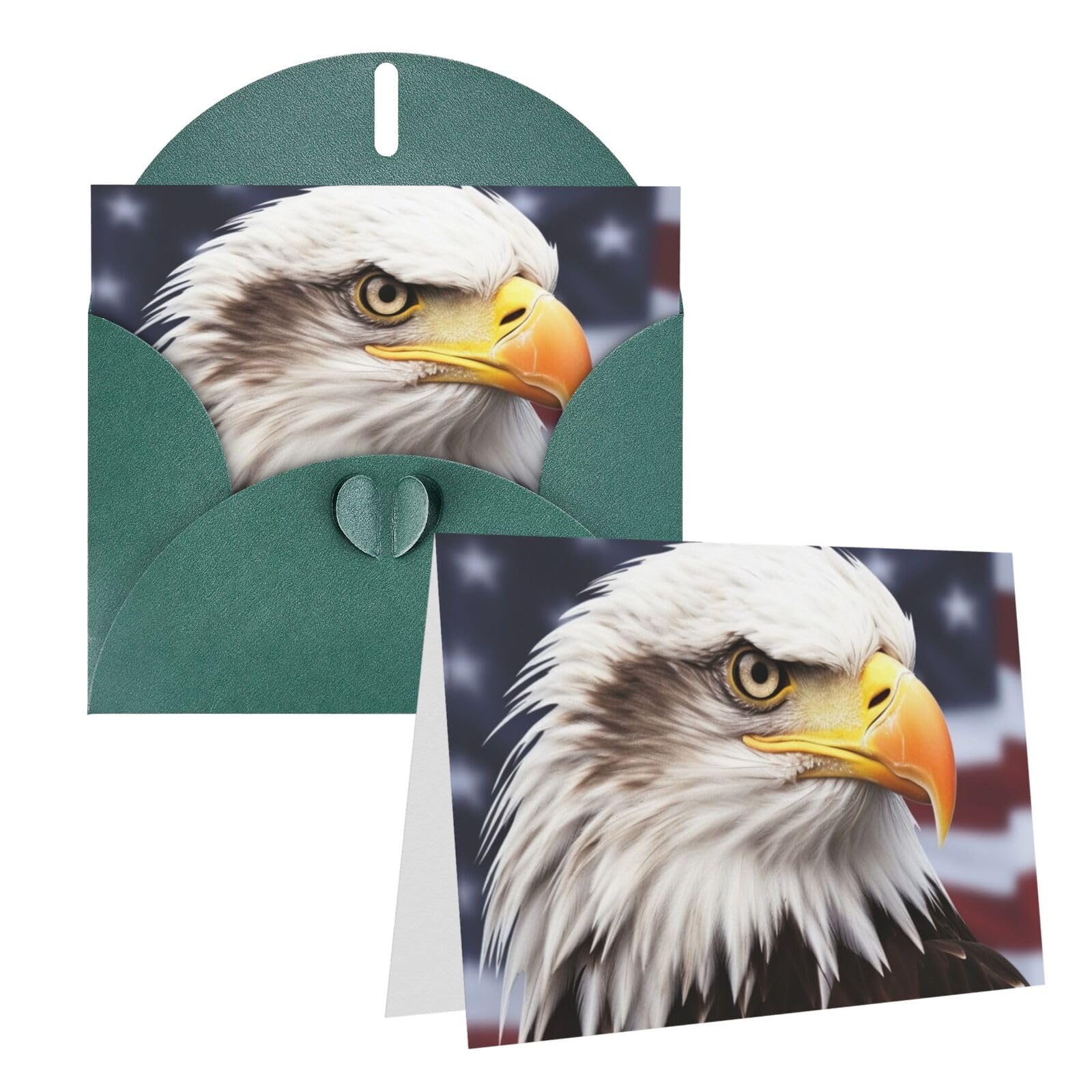 Carte De Vœux Avec Imprimé Aigle Chauve - Carte De Remerciement