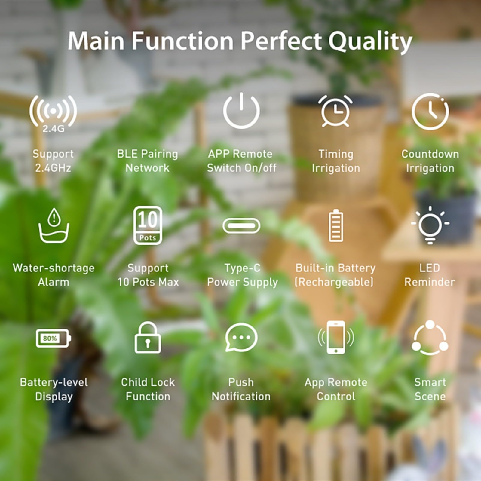 Sistema di irrigazione automatico compatibile con app Tuya, controllo WiFi a 2,4 GHz, classe di protezione IP66, irrigazione a goccia efficiente per aiuole da giardino