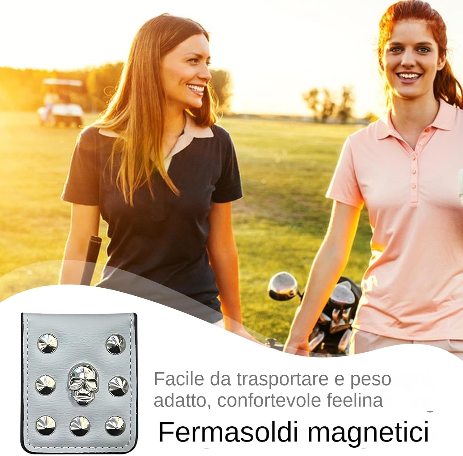 Fermasoldi Magnetico Ecopelle ONE SHOP - Portabanconote Personalizzabile Uomo/donna (Verde) - Foto 7