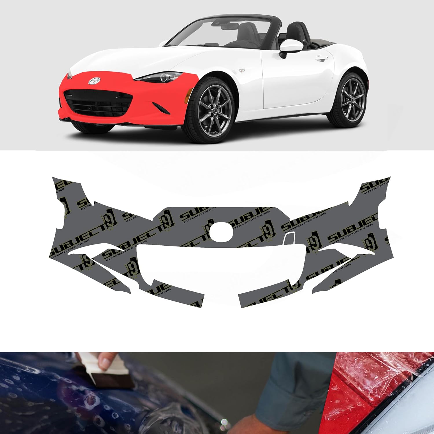 Pre-Cut PPF Front Bumper Paint Protection Film for Mazda Miata MX-5 (2016 2017 2018 2019 2020 2021 2022 2023) Clear