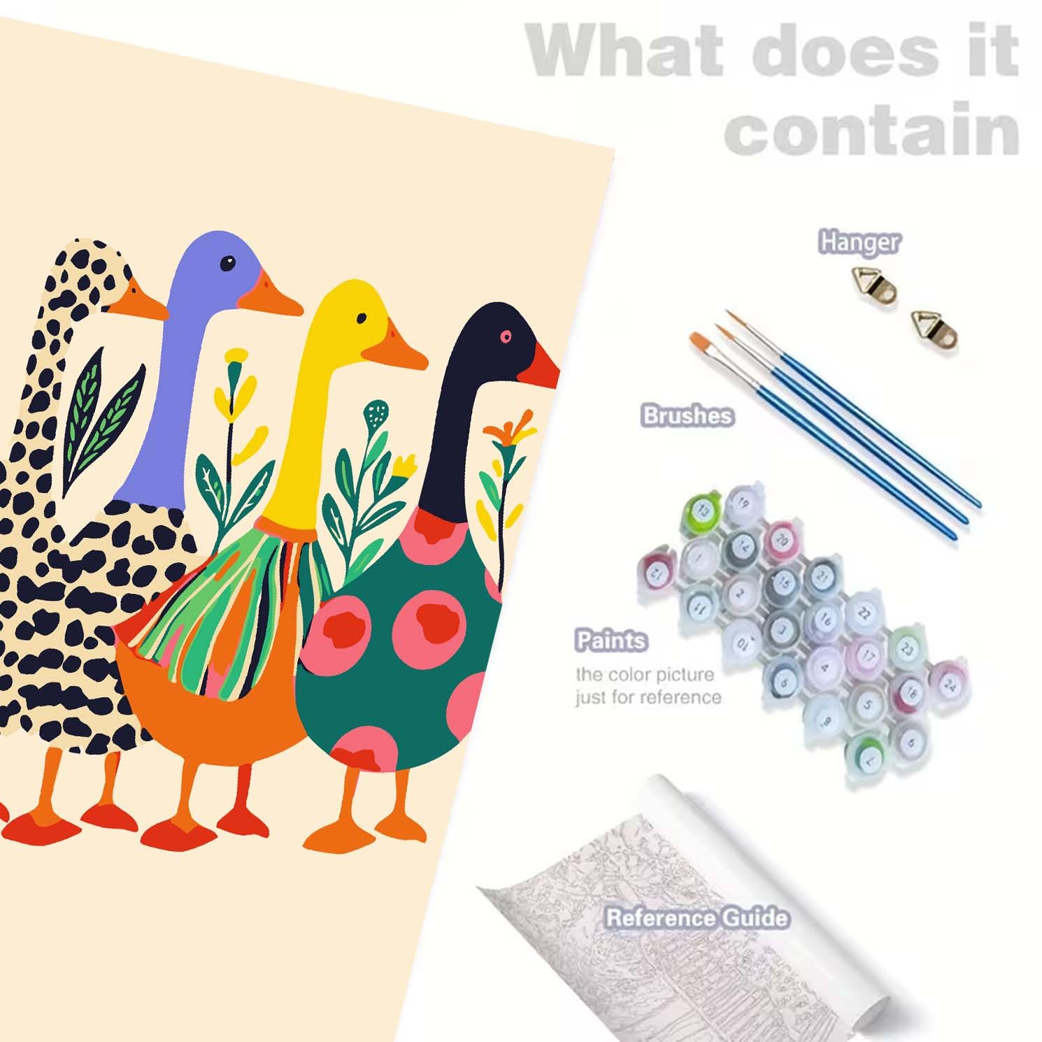 DIY Duck Painting Kit - Paint by Numbers for Adults -7