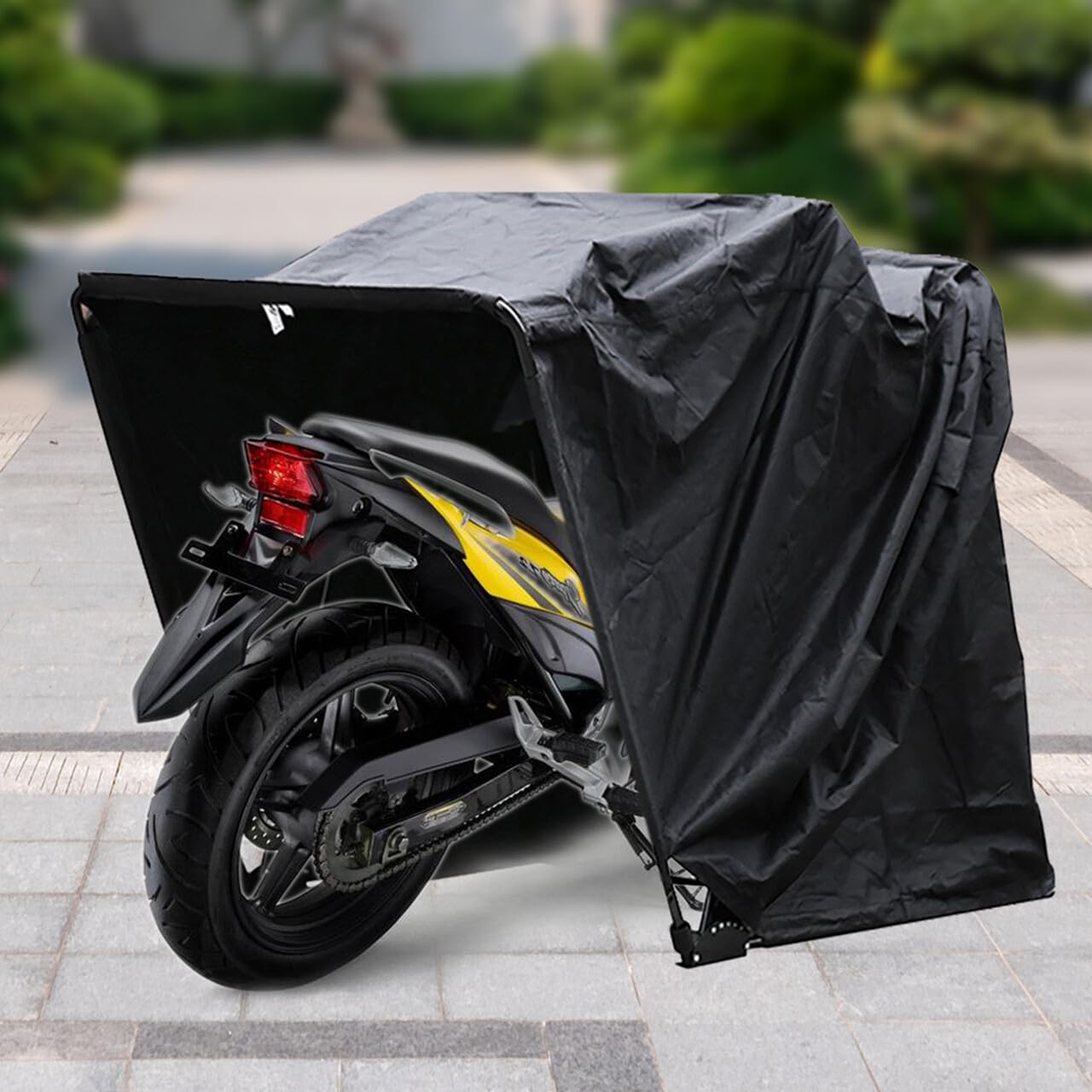 Garaje para motocicleta lona protectora motocicleta tienda plegable garaje plegable garaje tienda universal impermeable scooter ciclomotor tienda cubierta motocicleta lona protectora tela lona