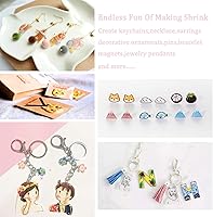 Vista 5 de Xmfdty Kit de llavero de hojas de plástico retráctil, 215 piezas, incluye 25 hojas de papel de arte retráctil con 190 accesorios de llavero