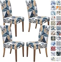 Vista 23 de SPRINGRICO Juego de 4 fundas para sillas de comedor, fundas elásticas para sillas de comedor, de elastano lavables, fundas para sillas Parsons