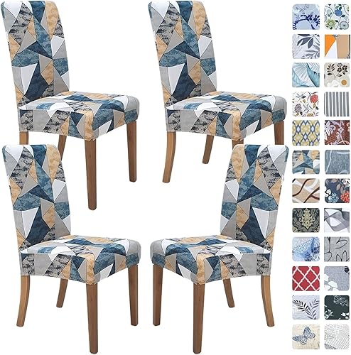 Miniatura 23 de SPRINGRICO Fundas para sillas de comedor, paquete de 6, fundas elásticas para sillas de comedor, de elastano, lavables, fundas para sillas Parsons
