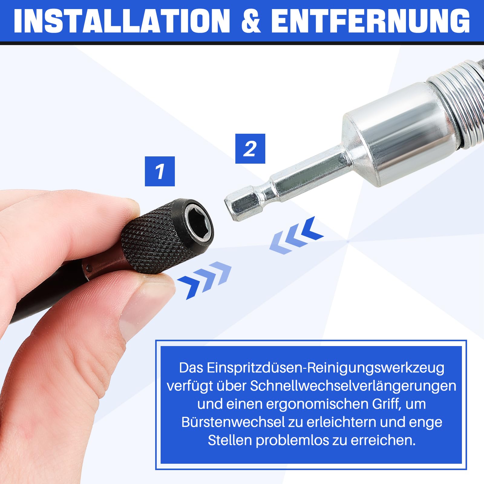 DASBET 19-teiliges Injektor Reinigungsset, Einspritzdüsen Sitzbürstenreiniger Werkzeug, Injektorsitz & Schaft Reinigungswerkzeug für Dieselmotoren, Universal Einspritzdüsen Reinigung Set