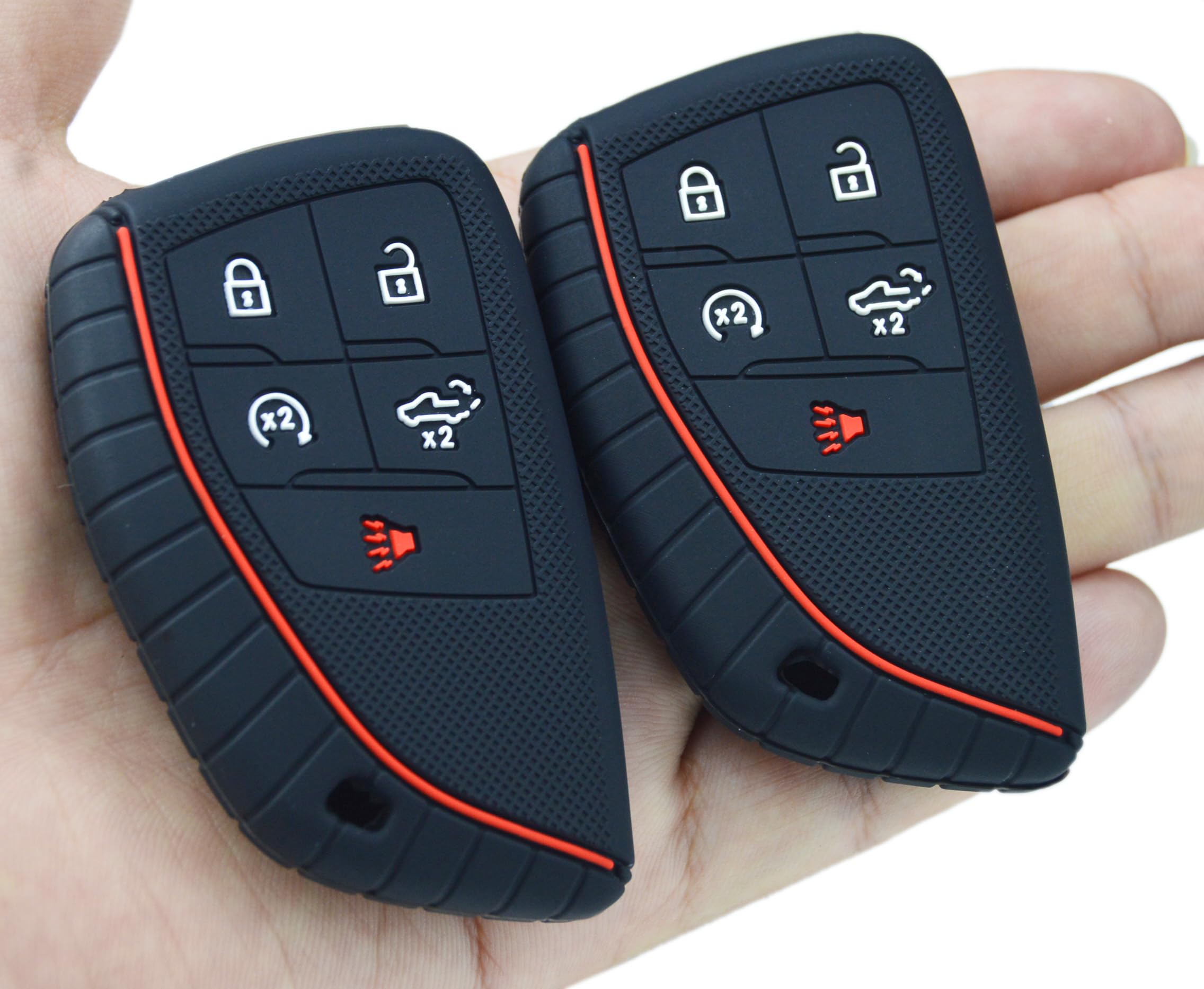 Silicone Key Fob Cover Case For 2019-2021 Chevrolet Silverado & GMC Sierra (5-Button Remote) - Protective Skin