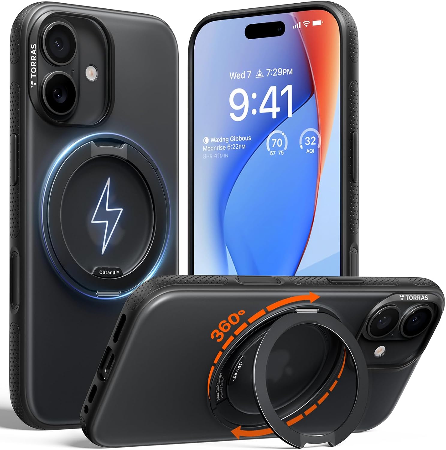TORRAS iPhone 17 用ケース 【カチカチ・多機能360度回転スタンド】リング Ostand O3 Fitness MagSafe対応 米軍MIL規格耐衝撃 スタンド 指紋防止 黄変防止 カメラコントロールボタン付き ストラップホール 半透明 撮影/動画視聴/日常の記録 手のひらサイズの映像革命 ブラック  Amazonで販売中 TORRAS iPhone 17 用ケース 【カチカチ・多機能360度回転スタンド】リング Ostand O3 Fitness MagSafe対応 米軍MIL規格耐衝撃 スタンド 指紋防止 黄変防止 カメラコントロールボタン付き ストラップホール 半透明 撮影/動画視聴/日常の記録 手のひらサイズの映像革命 ブラック  Amazonで販売中