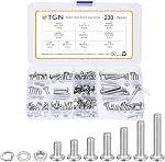 DTGN 148Pcs M6-1x10/12/16/20/25/30/35mm Button Head Socket Cap Screws - 304 Stainless Steel Bolt Nut Set Washer Assortment Kit - Good for Road Bicycle, Mountain Bike, Auto
